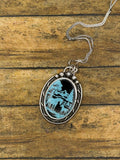 Mustang – Turquoise Inlay Horse Scene Pendant | Western Sterling Silver Necklace | Equestrian Jewelry