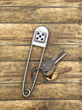 Zen-Jumbo Safety Pin Keychain with White Dice #5