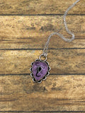 Wrigley-Black Scorpion in Purple Resin Heart Pendant