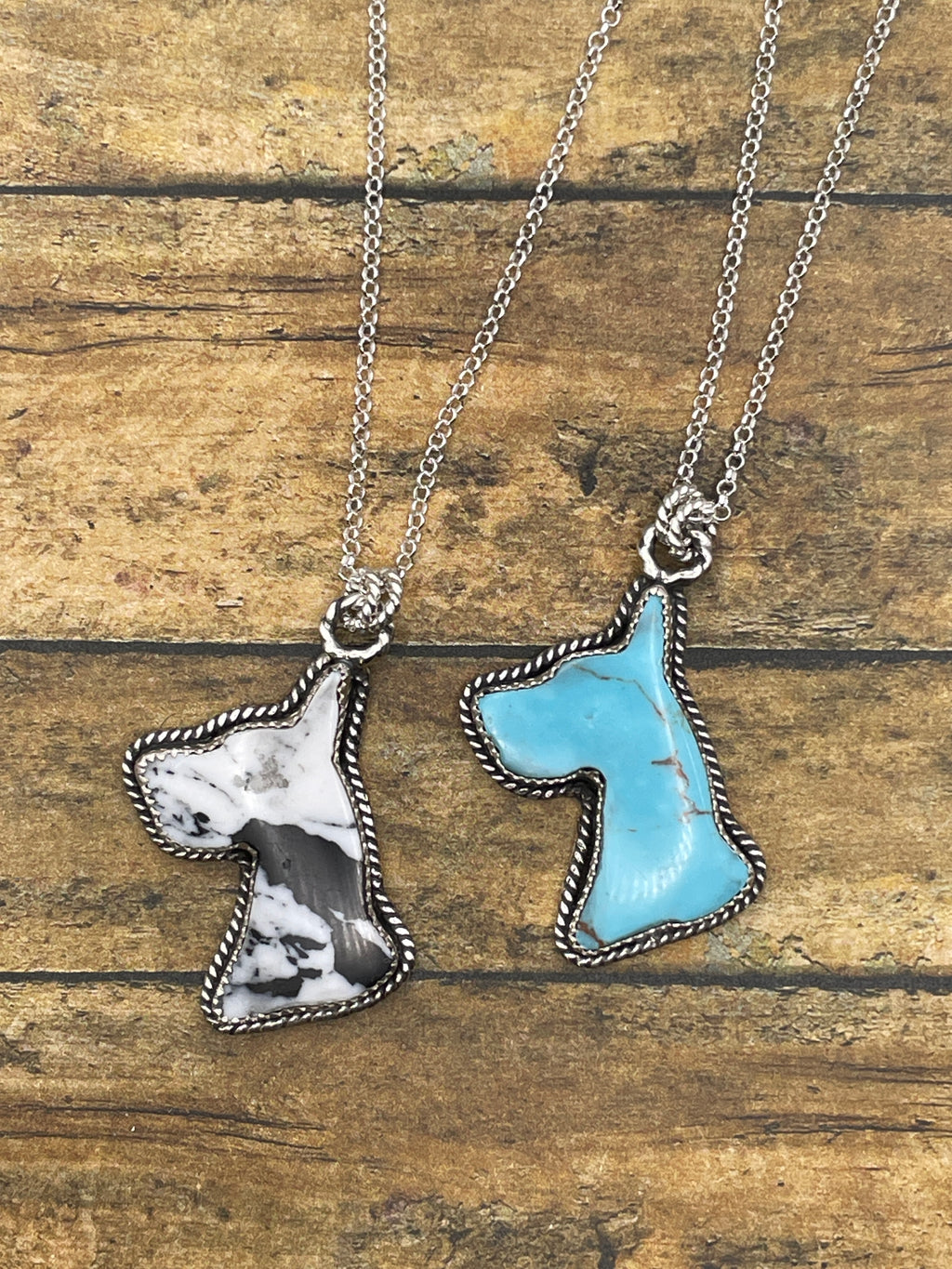 Apollo-White Buffalo Turquoise Great Dane Pendant/Necklace