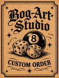 Custom Harley Davidson Billiard Ball Heart Cuff