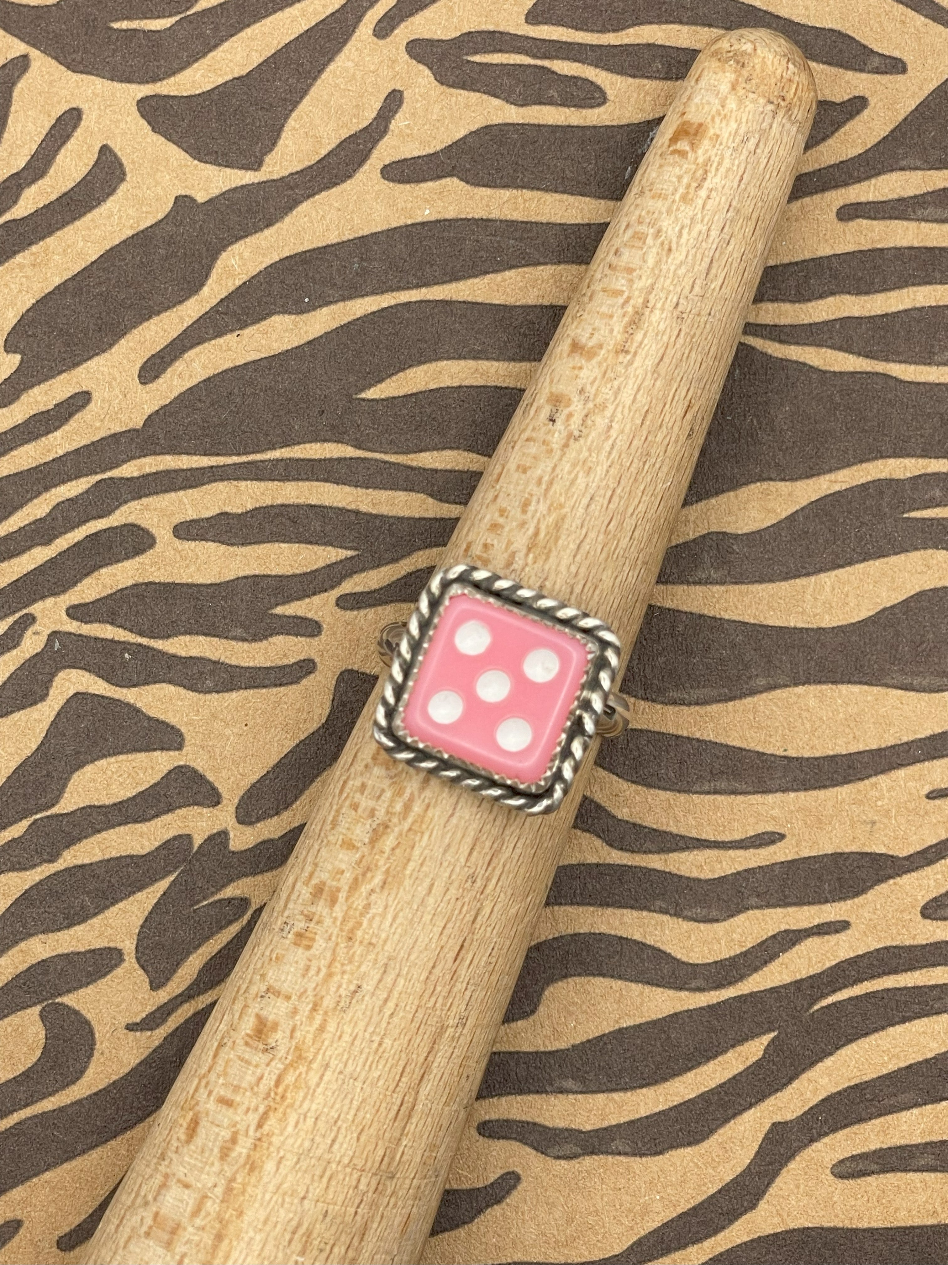 Zion-Pink Dice #5 Ring