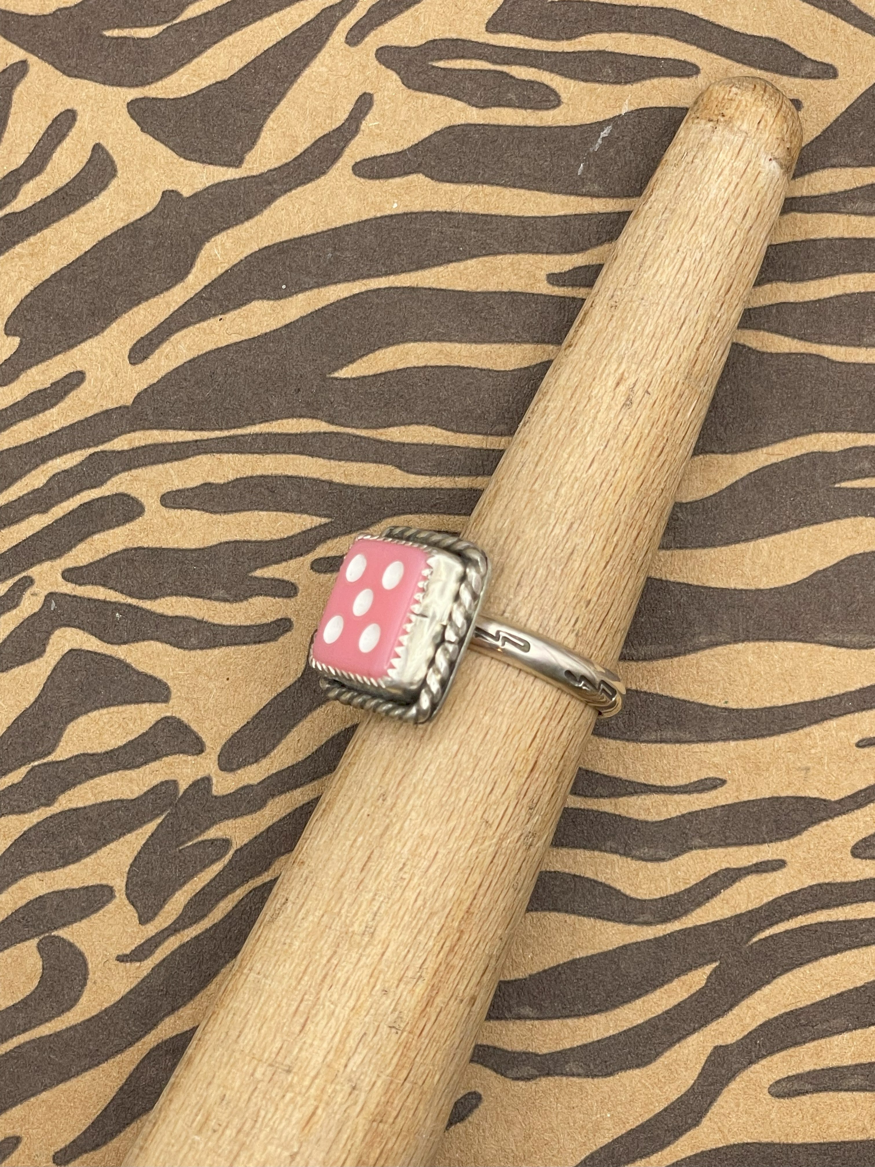 Zion-Pink Dice #5 Ring