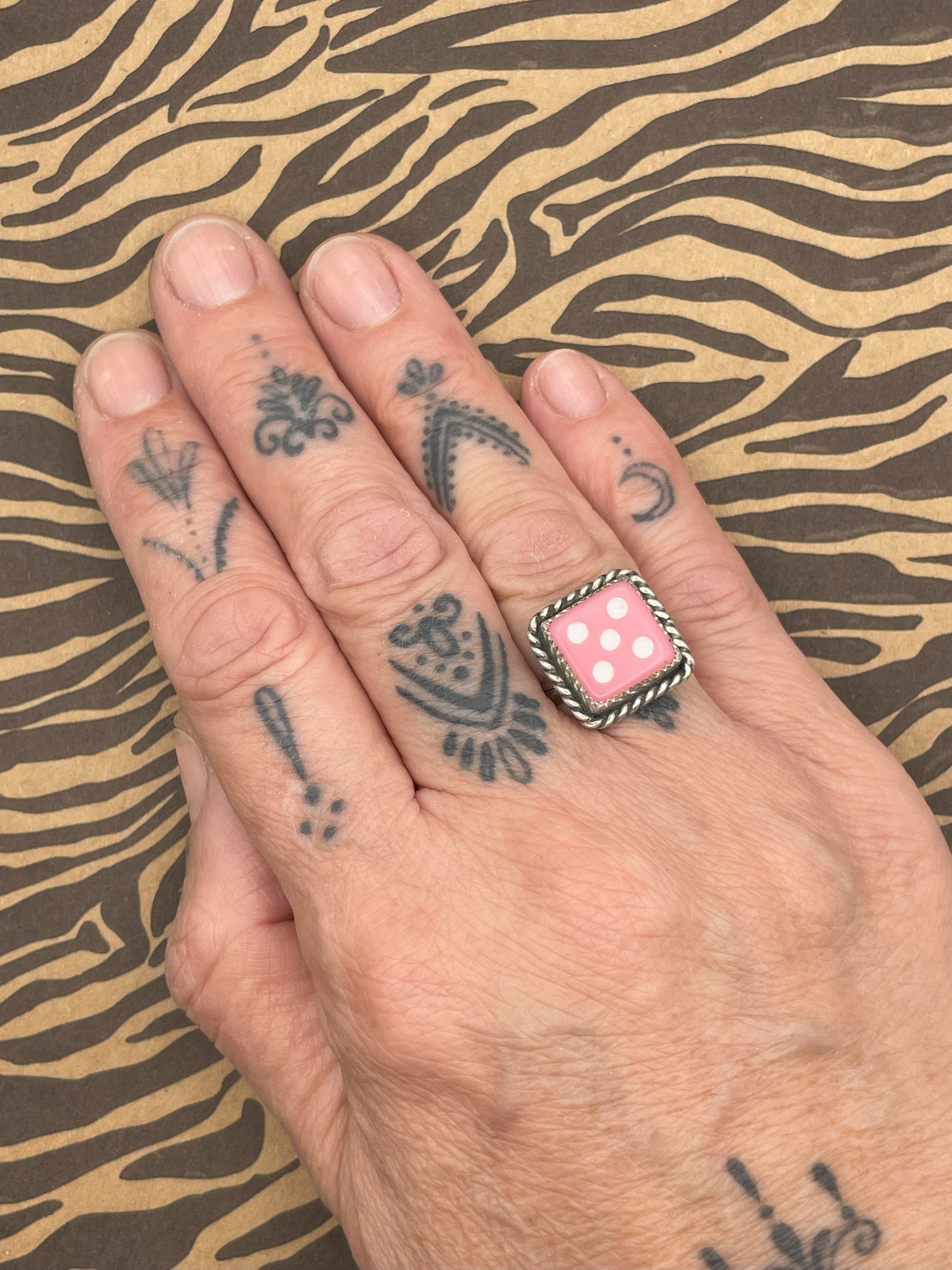 Zion-Pink Dice #5 Ring