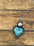 Bonita-Turquoise Heart Faux Lock Pendant