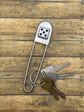 Zen – White Dice #5 Jumbo Safety Pin Keychain | Retro Casino Accessory | Lucky Charm