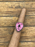 Wendy-Black Scorpion in Pink Resin Heart Ring