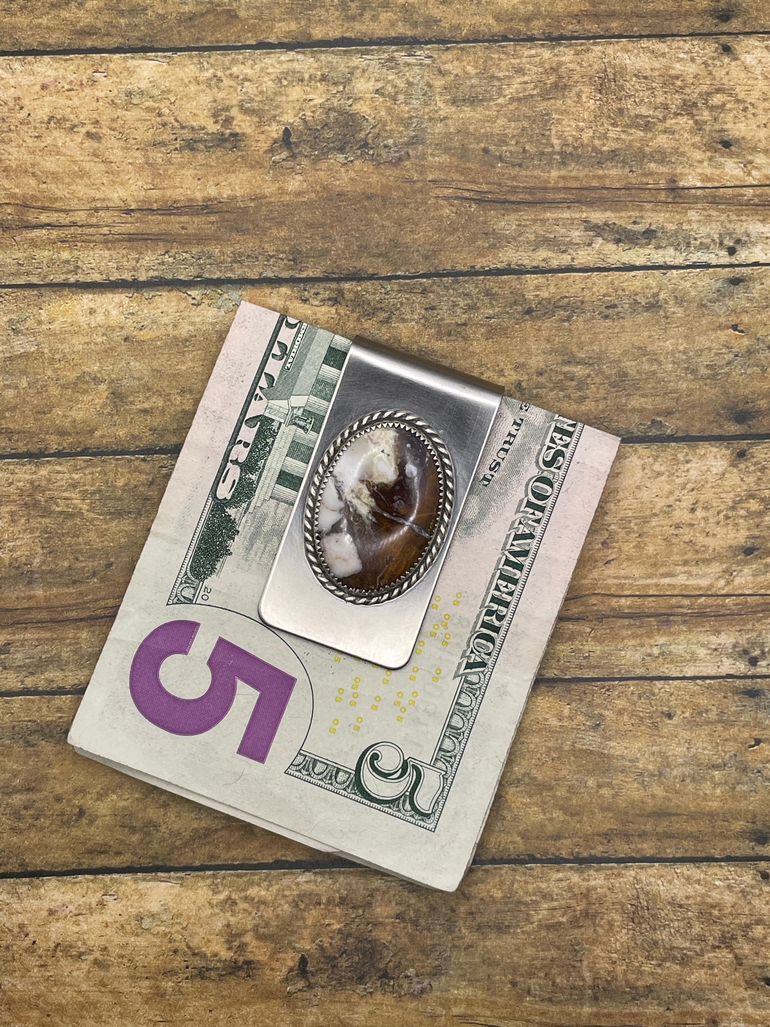 Grant-Money Clip with Wild Horse Gemstone