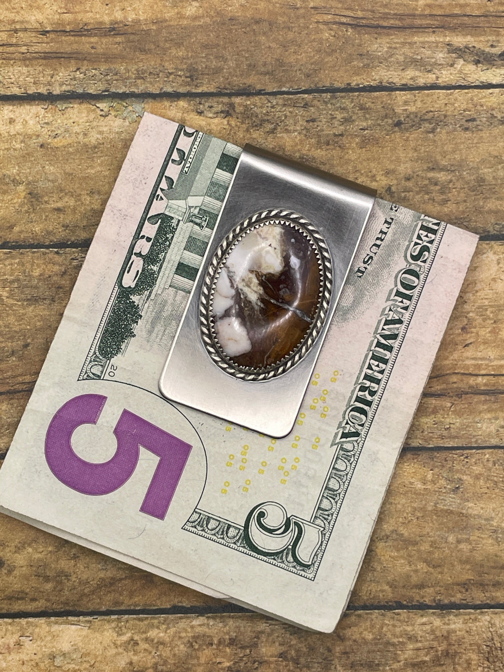 Grant-Money Clip with Wild Horse Gemstone