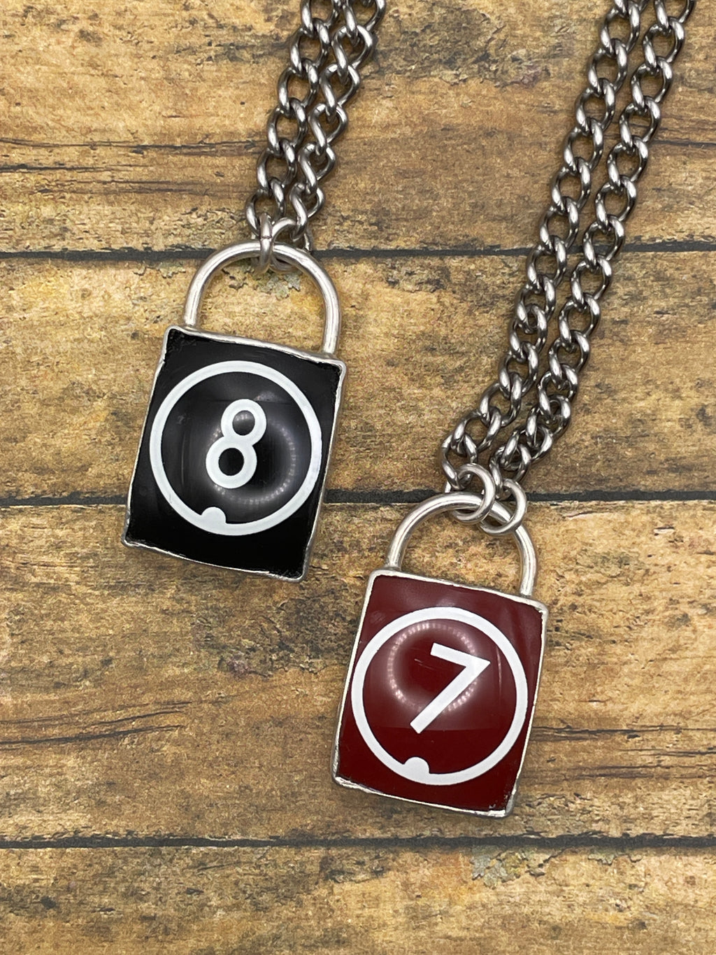 Scout-Vintage Billiard #8-Ball Lock Pendant