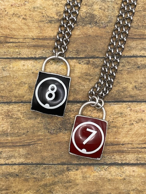 Scout-Vintage Billiard #8-Ball Lock Pendant