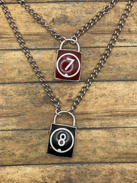 Scout-Vintage Billiard #8-Ball Lock Pendant