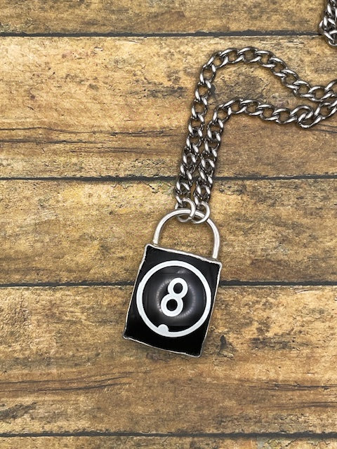 Scout-Vintage Billiard #8-Ball Lock Pendant