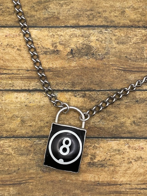 Scout-Vintage Billiard #8-Ball Lock Pendant