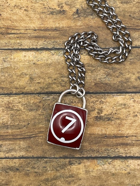 Stuart-Billiard Ball Lucky #7 Lock Pendant