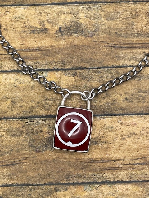 Stuart-Billiard Ball Lucky #7 Lock Pendant
