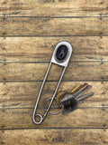Kaylee-Jumbo Safety Pin Keychain with Amethyst