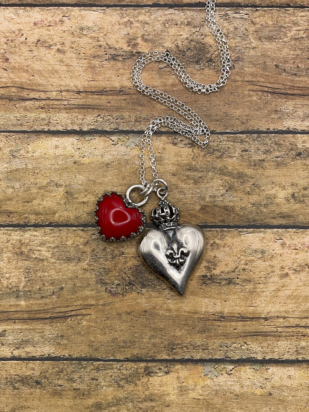 Rosa-Red Rosarita Sacred Heart Charm Pendant