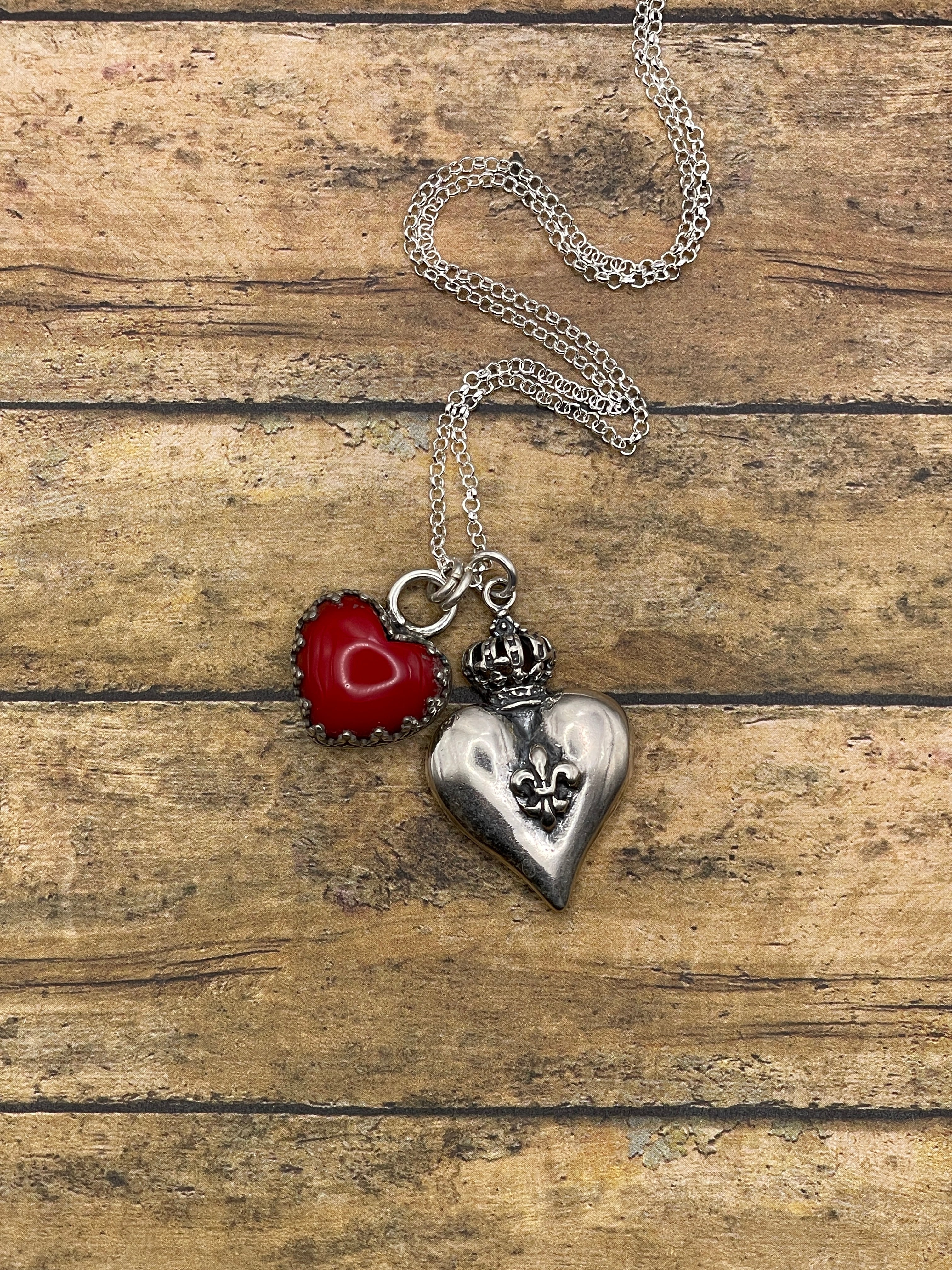 Rosa-Red Rosarita Sacred Heart Charm Pendant
