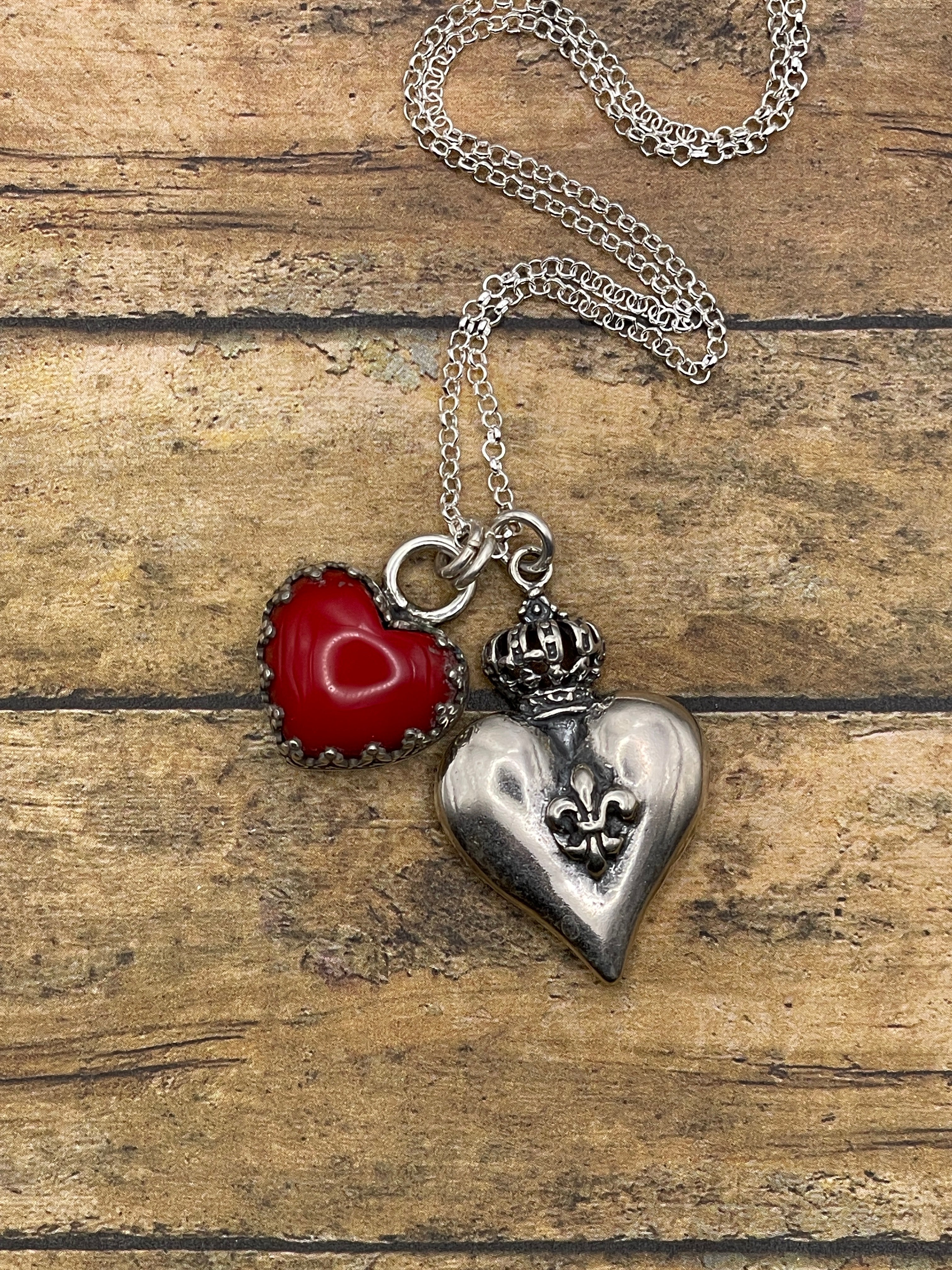 Rosa-Red Rosarita Sacred Heart Charm Pendant