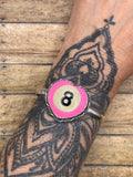 Sage-Pink Billiard 8-Ball Heart Shaped Cuff