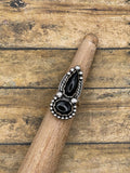 Denise-Black Double Onyx Gemstone Ring