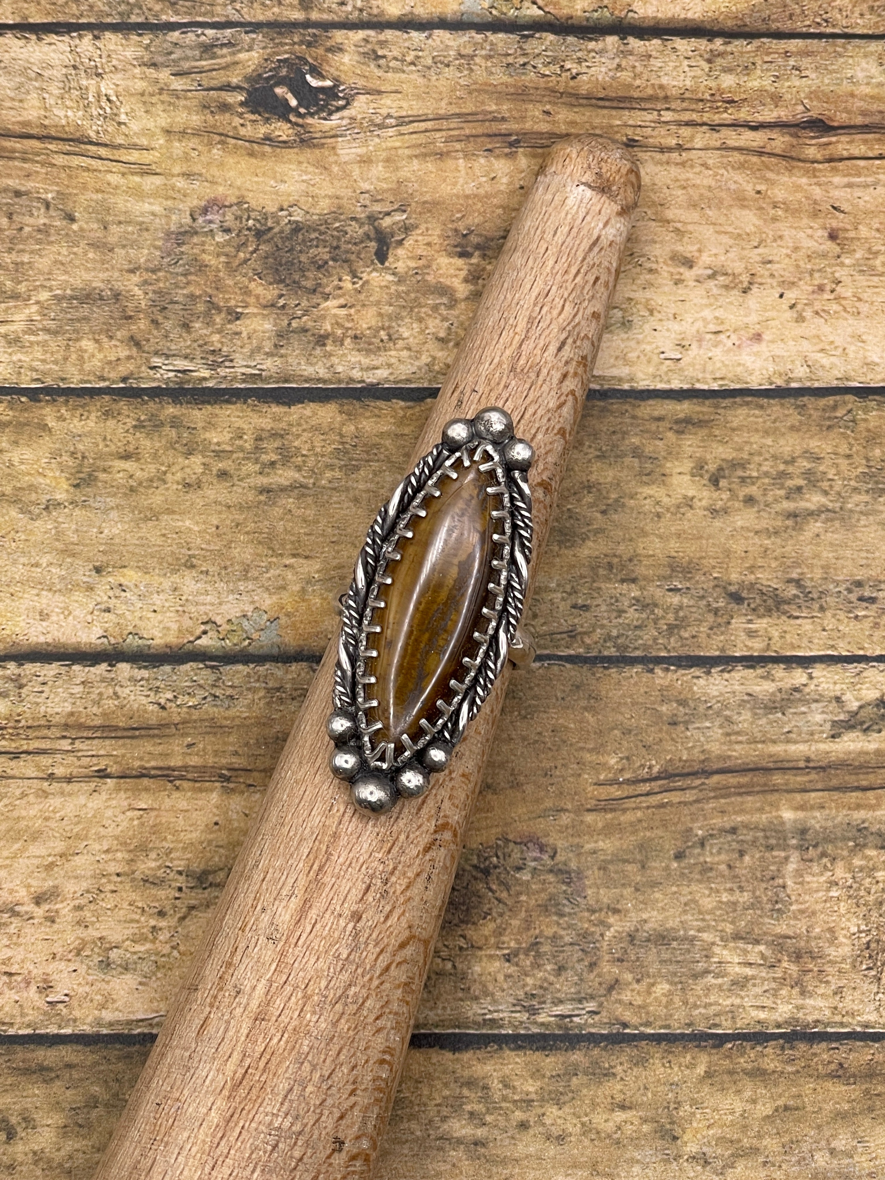 Ingrid-Tiger Eye Boho Statement Ring