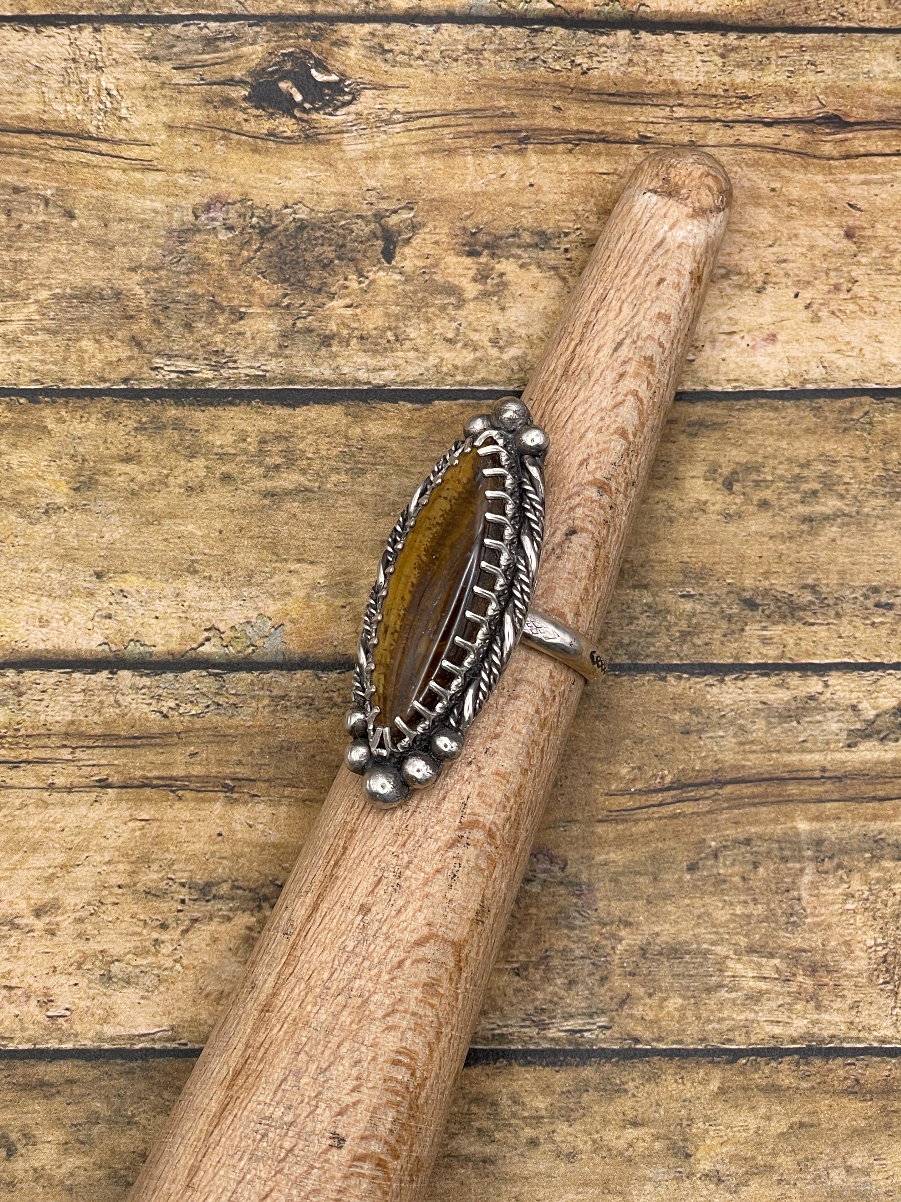 Ingrid-Tiger Eye Boho Statement Ring