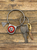 Saul-Round Safety Pin Keychain with Billiard Ball #11 Detail