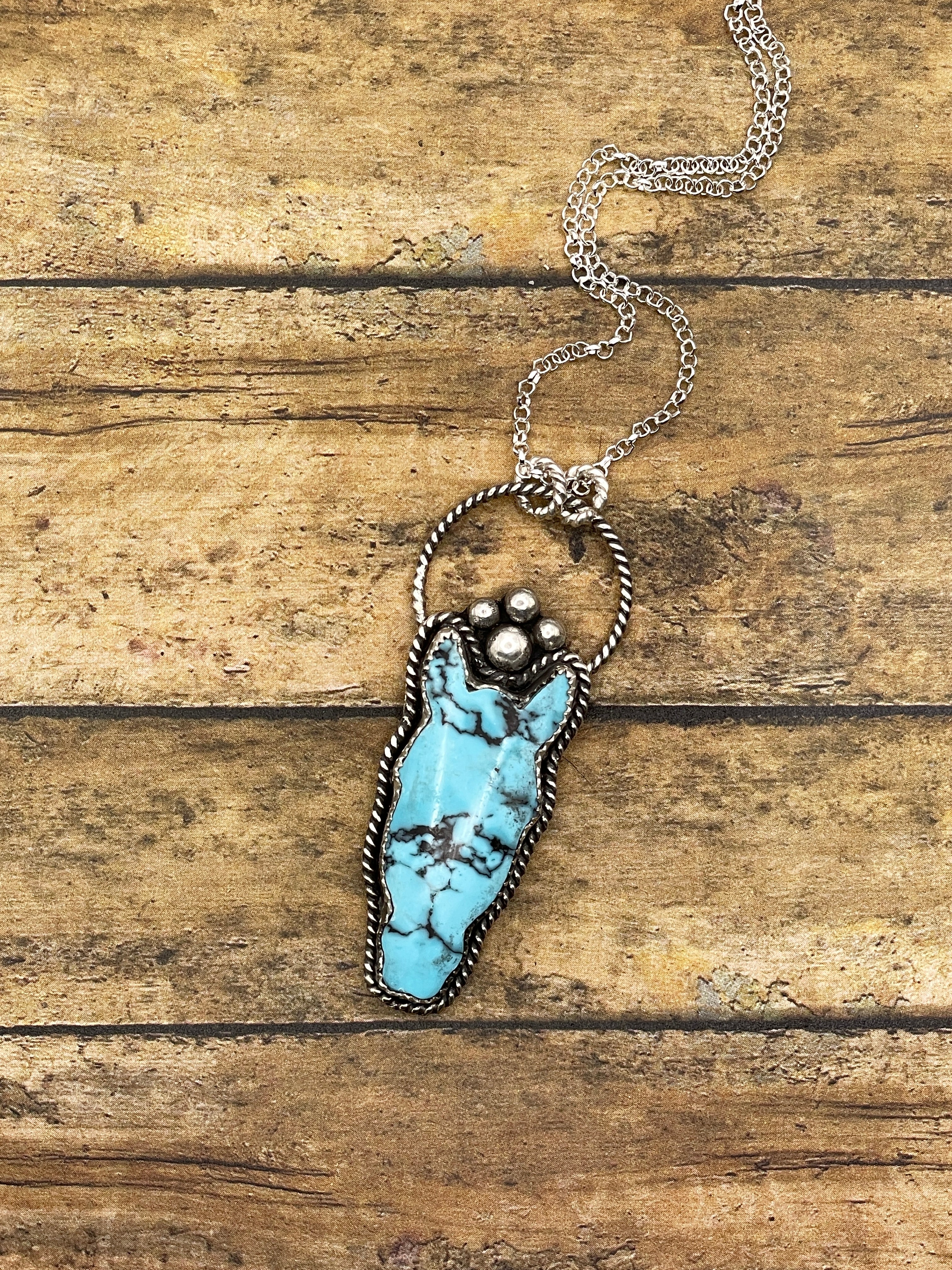 Bronco-Turquoise Mustang Horse Head Pendant