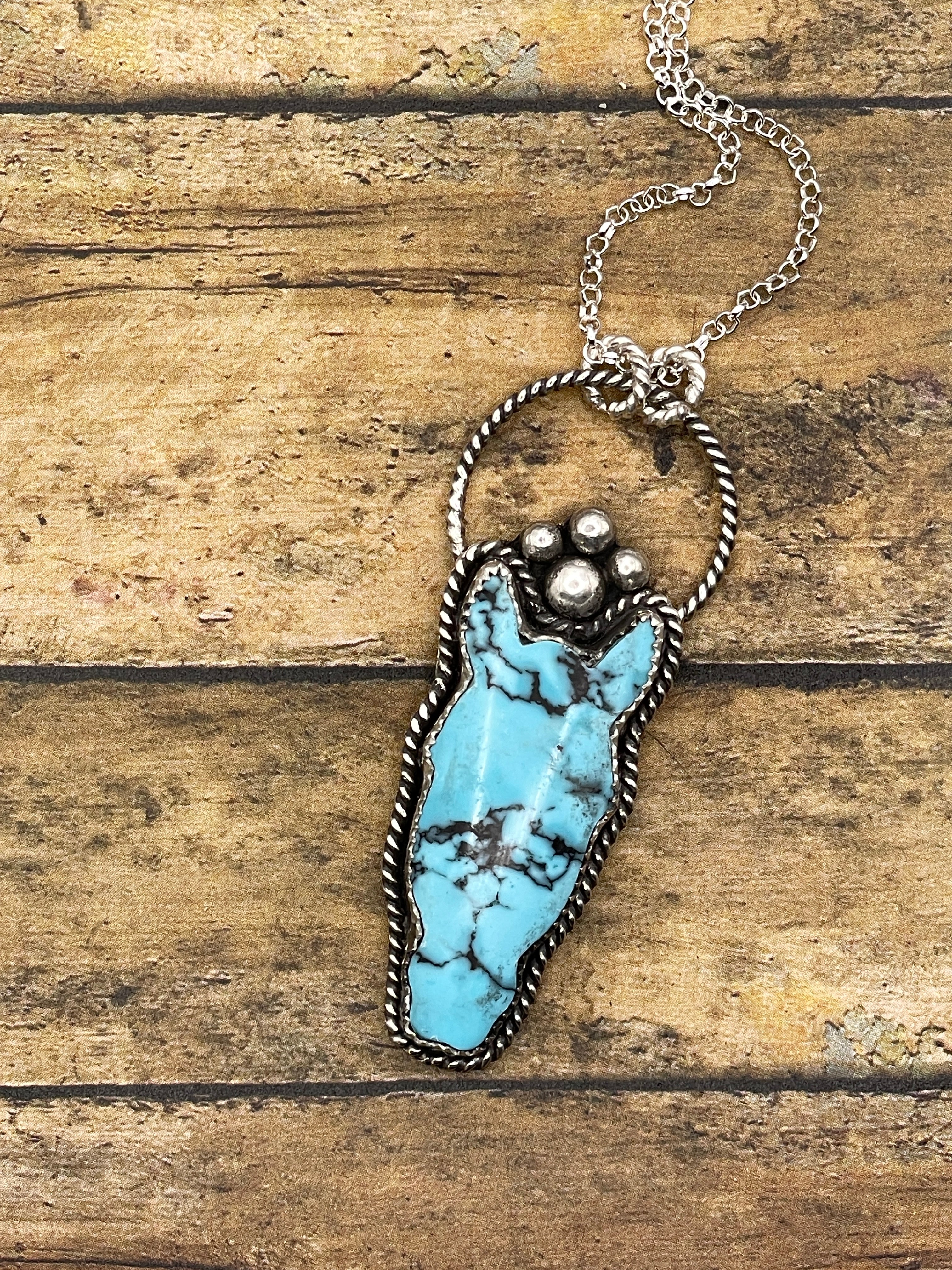 Bronco-Turquoise Mustang Horse Head Pendant