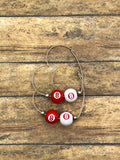 Sloan-Mini Red/White Billiard 8-Ball Heart Shaped Hoops