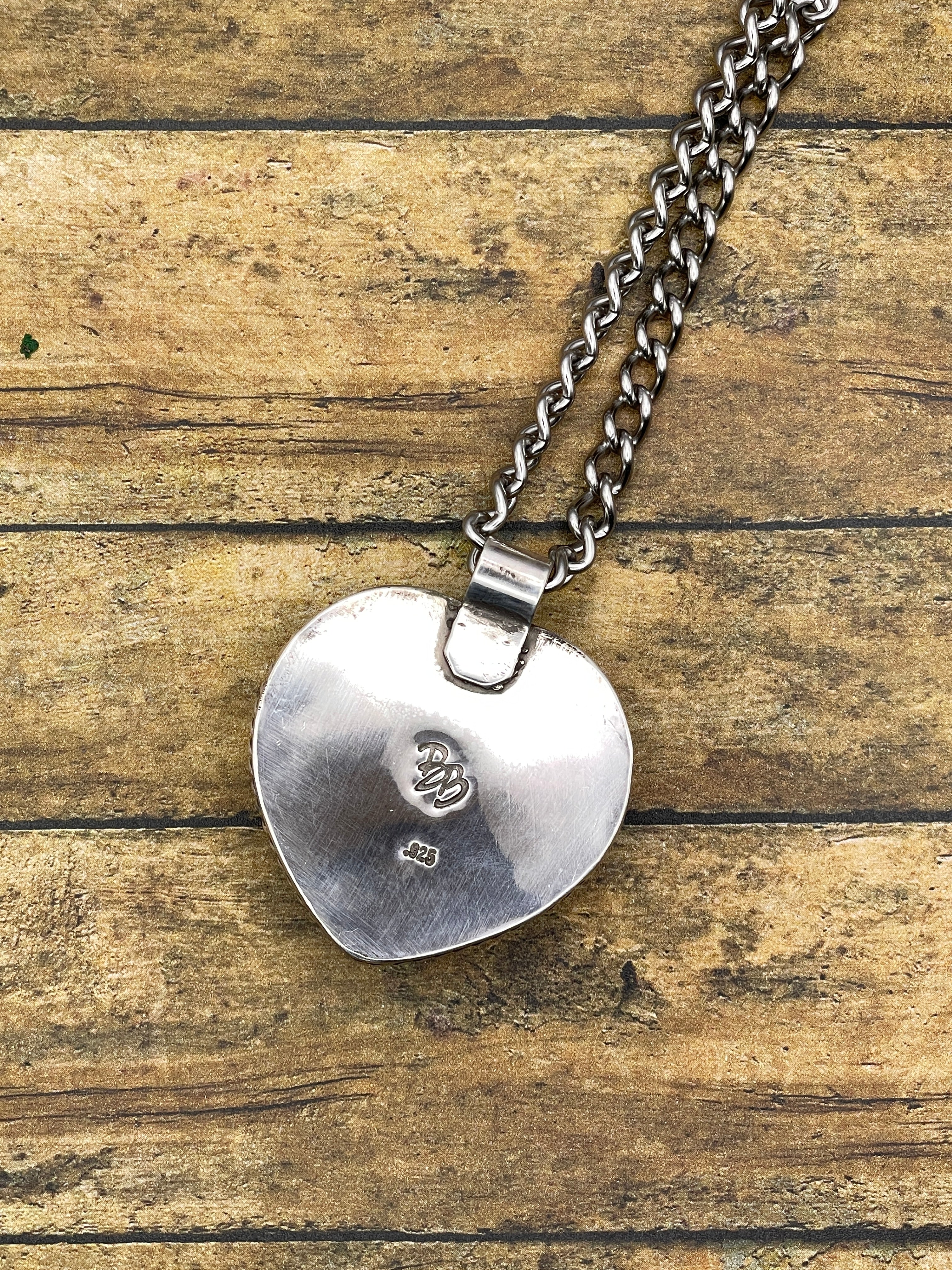 Sander-Vintage Snake Billiard Ball #9 Heart Pendant