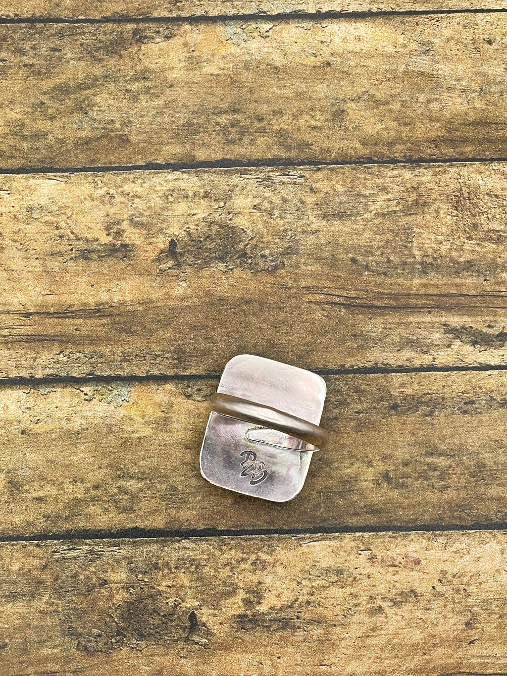 Luck-Trustone Spade Ring with Chain Detail