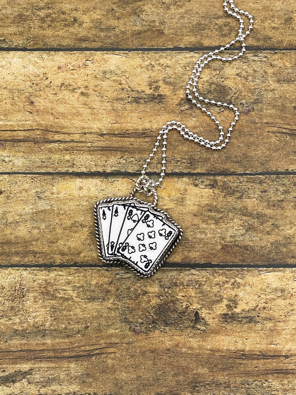 Poker-Trustone Dead Man's Hand Poker Playing Card Pendant