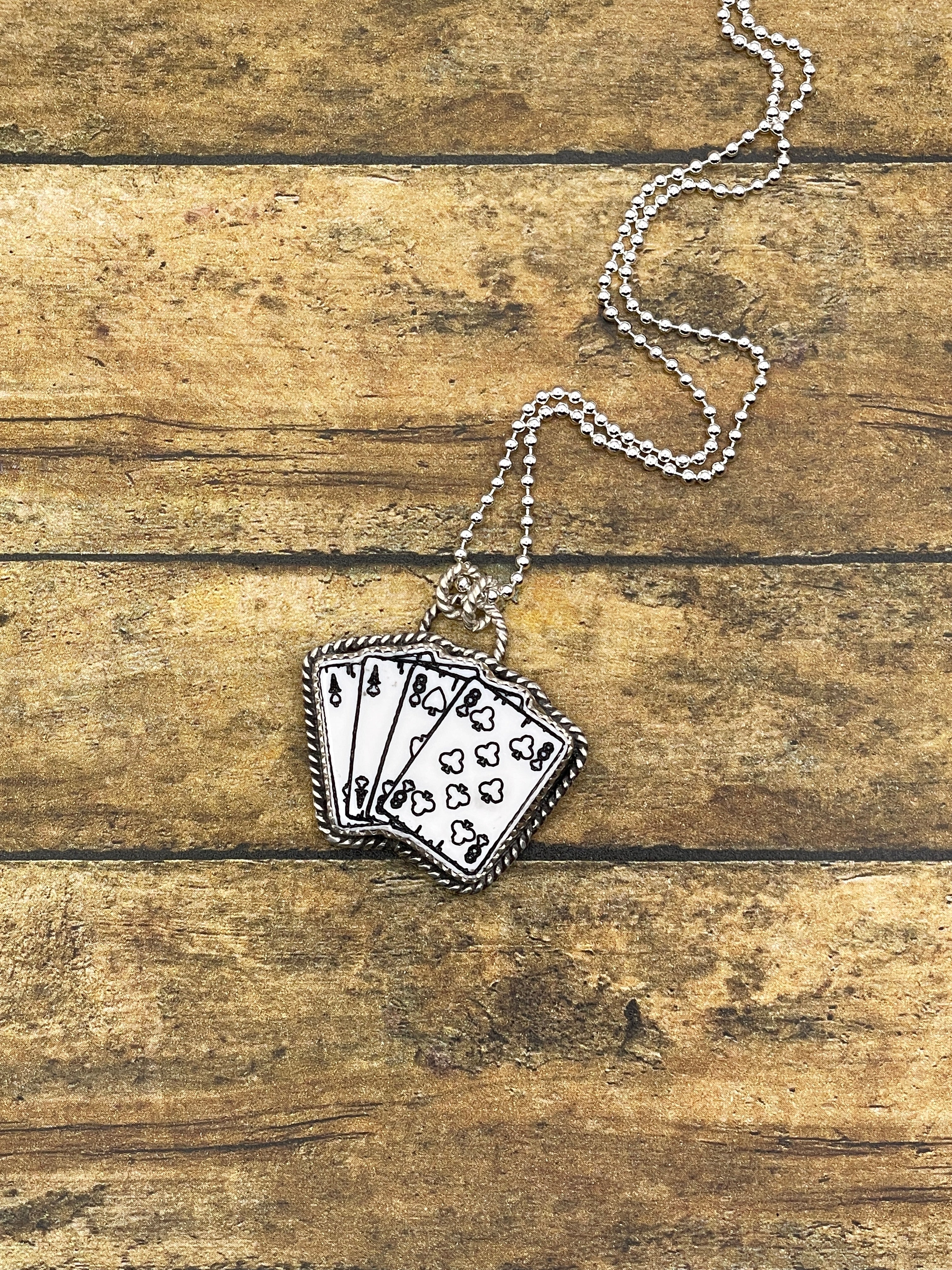Poker-Trustone Dead Man's Hand Poker Playing Card Pendant