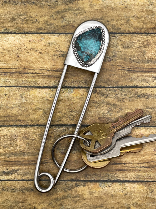 Bodhi-Jumbo Safety Pin with Turquoise