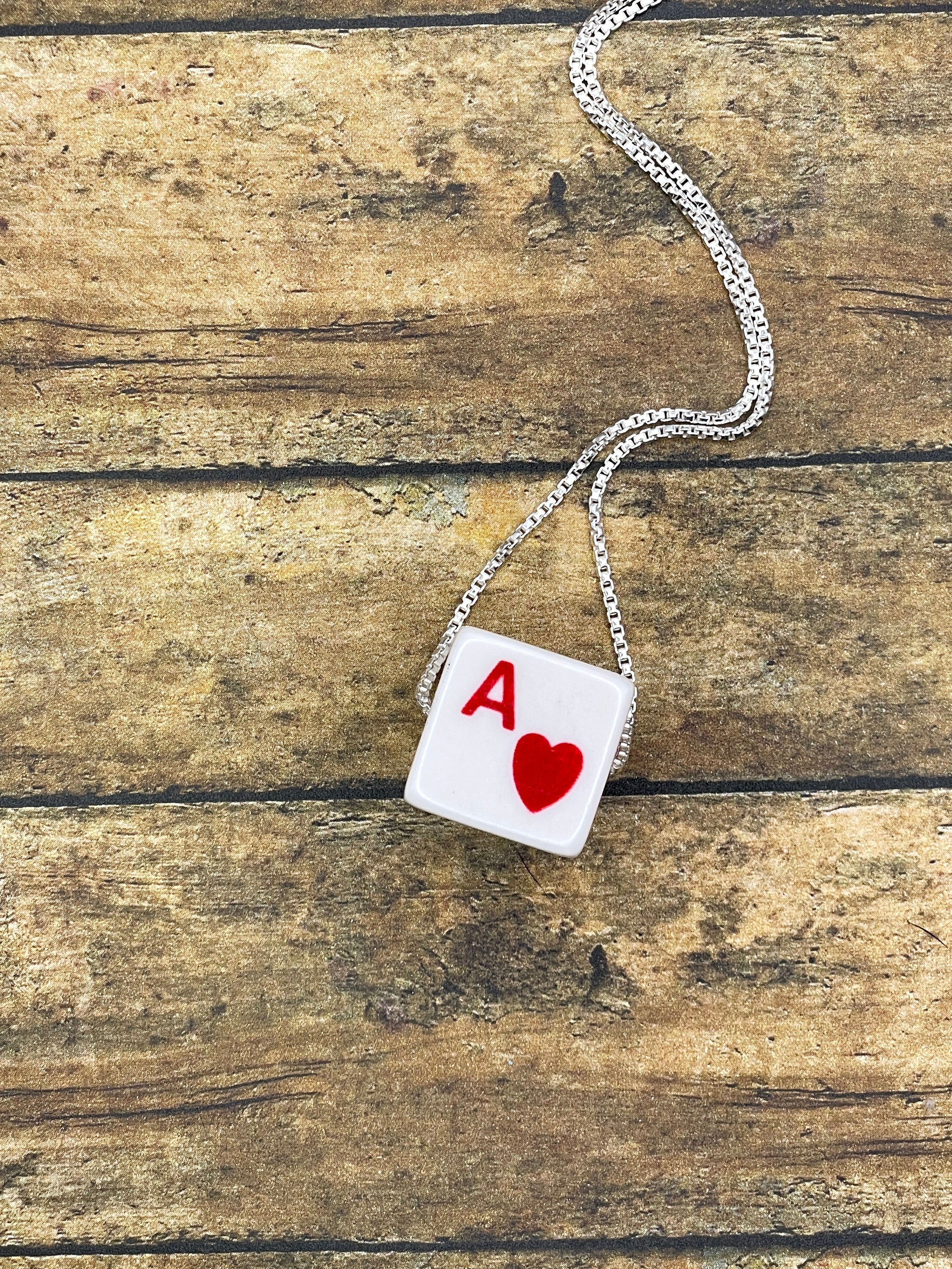 Vince-Vintage Playing Card Gambling Dice Pendant