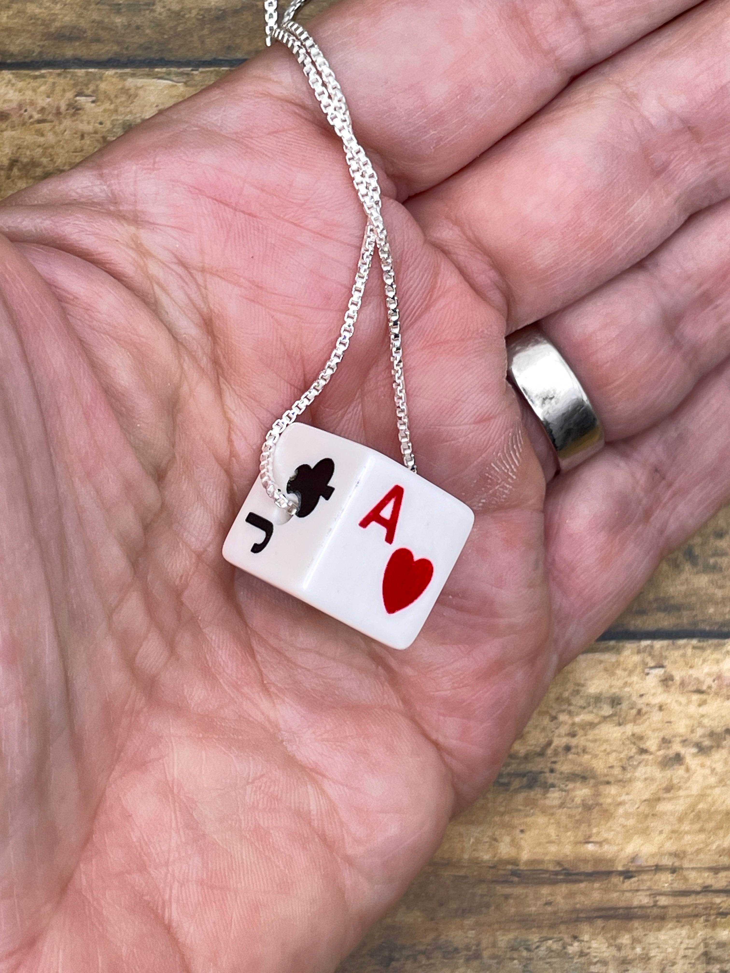 Vince-Vintage Playing Card Gambling Dice Pendant