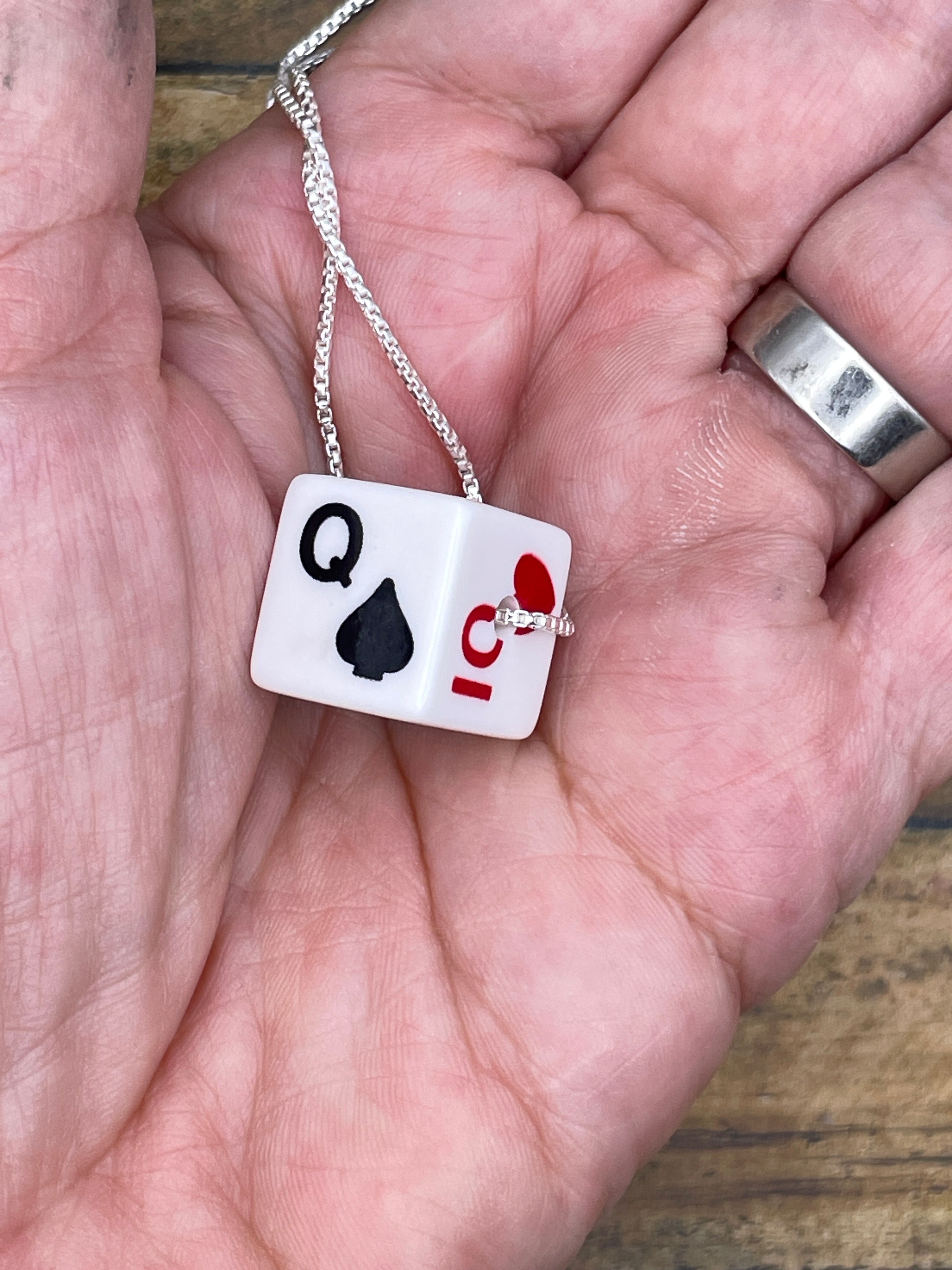 Vince-Vintage Playing Card Gambling Dice Pendant