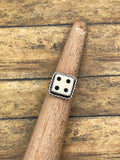 Zen-Vintage Crisloid White Dice #4 Ring