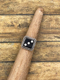 Zip-Vintage Crisloid Black Dice #3 Ring