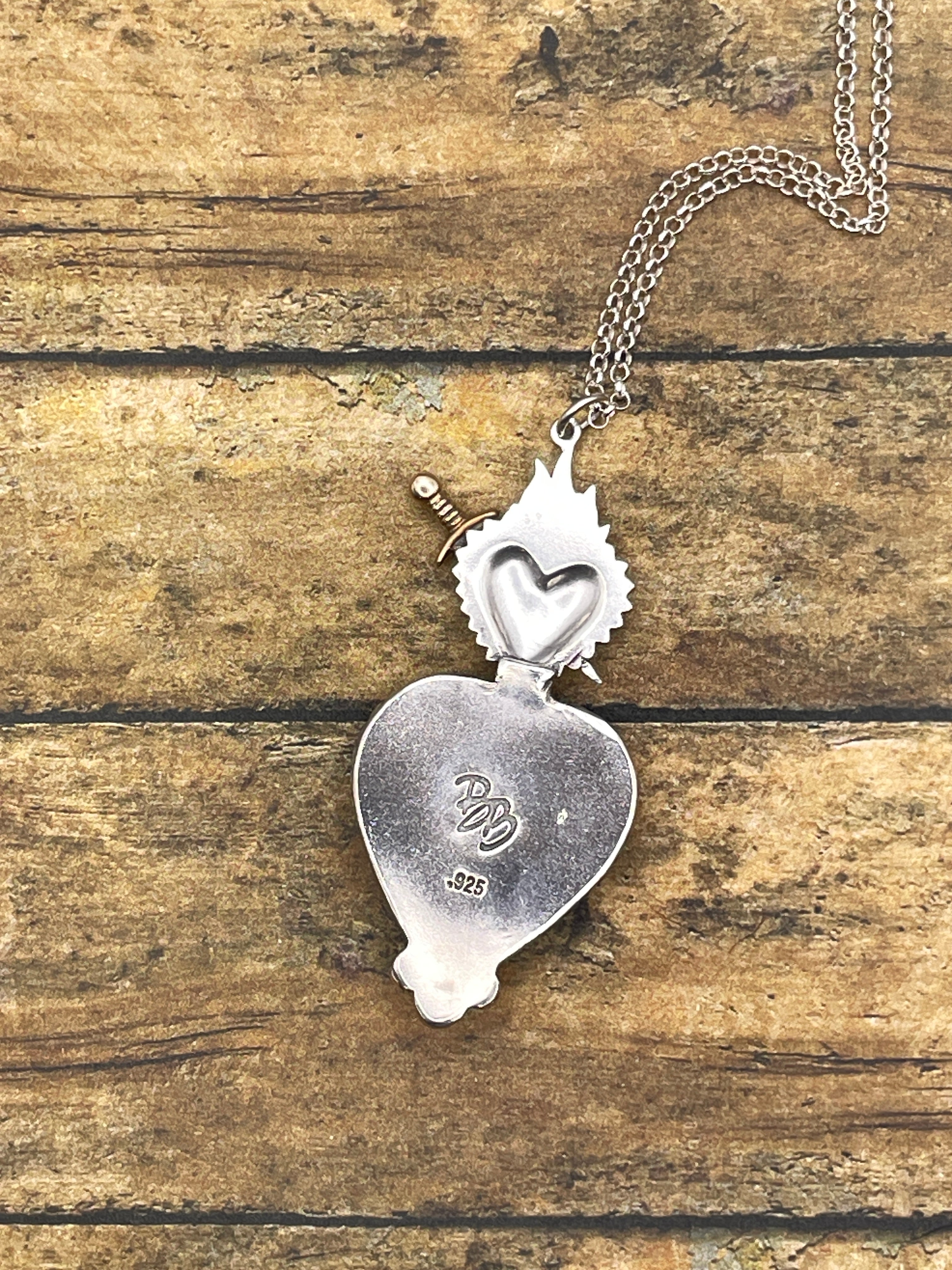 Rosalin-Red Rosarita Sacred Heart Pendant