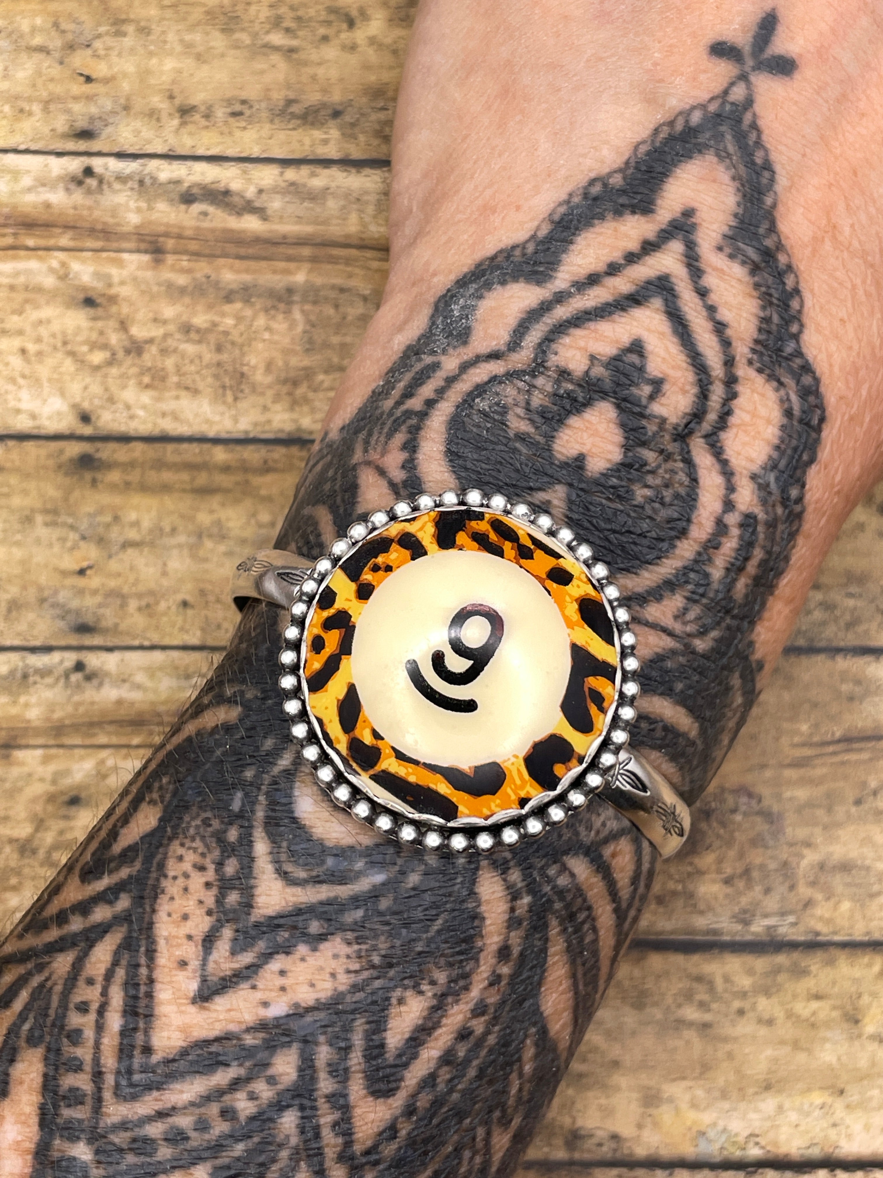 Susie-Limited Edition Leopard Billiard Ball #9 Cuff