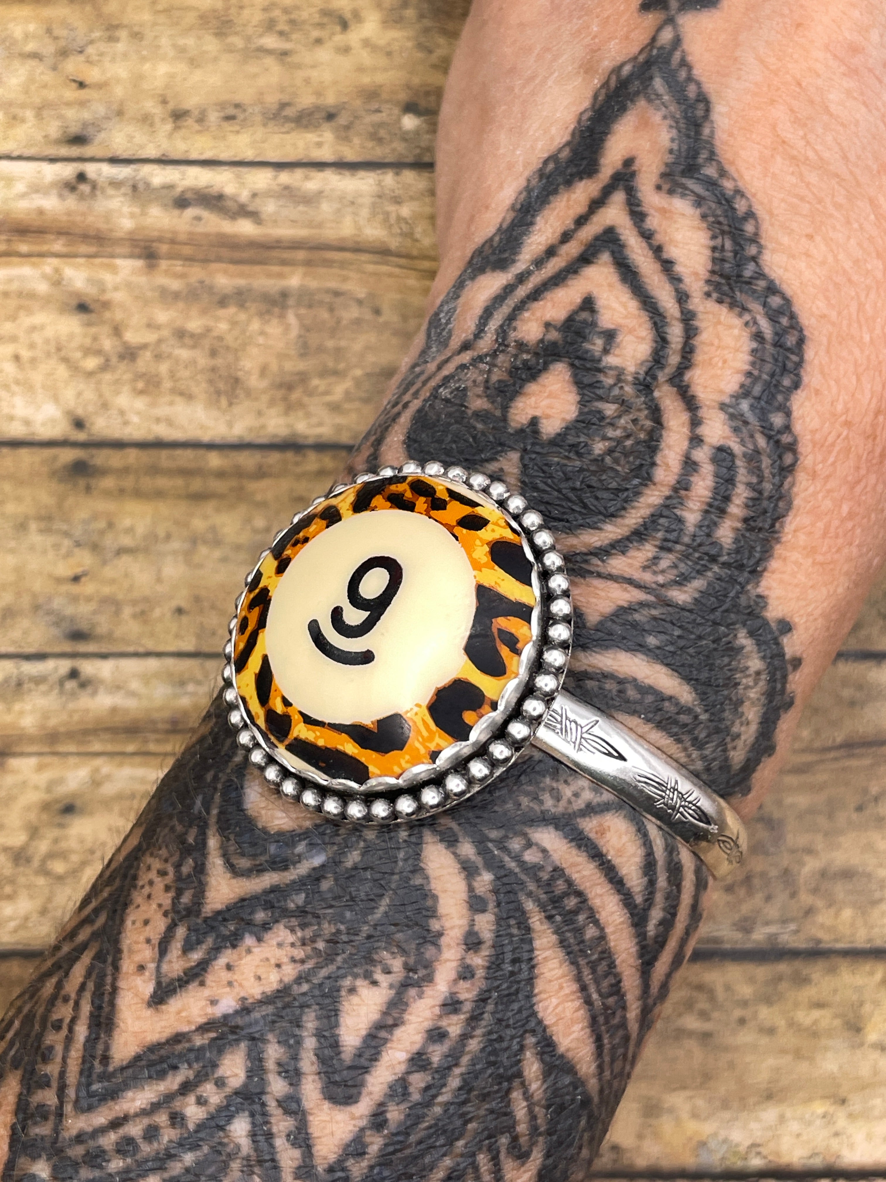 Susie-Limited Edition Leopard Billiard Ball #9 Cuff