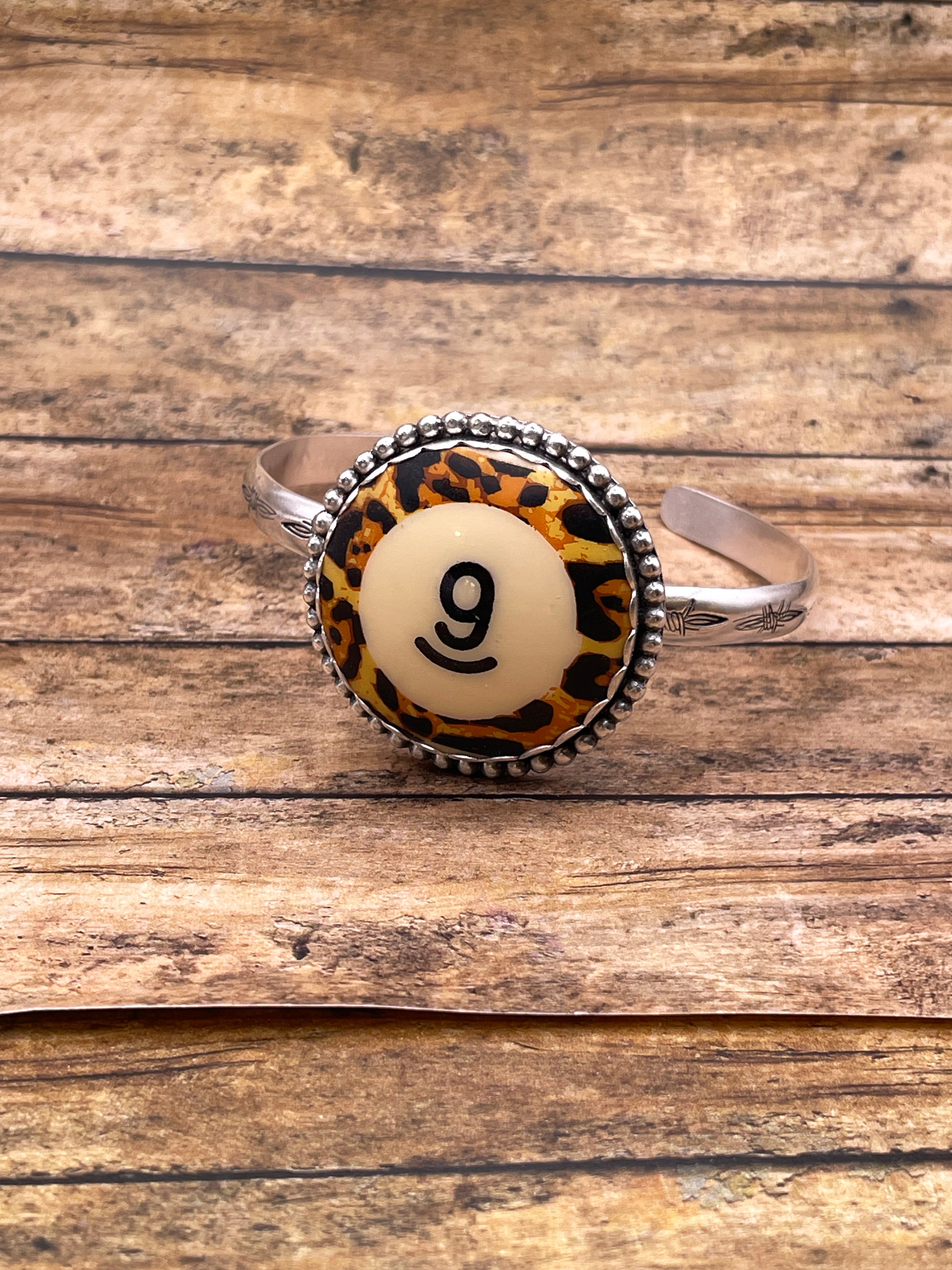 Susie-Limited Edition Leopard Billiard Ball #9 Cuff