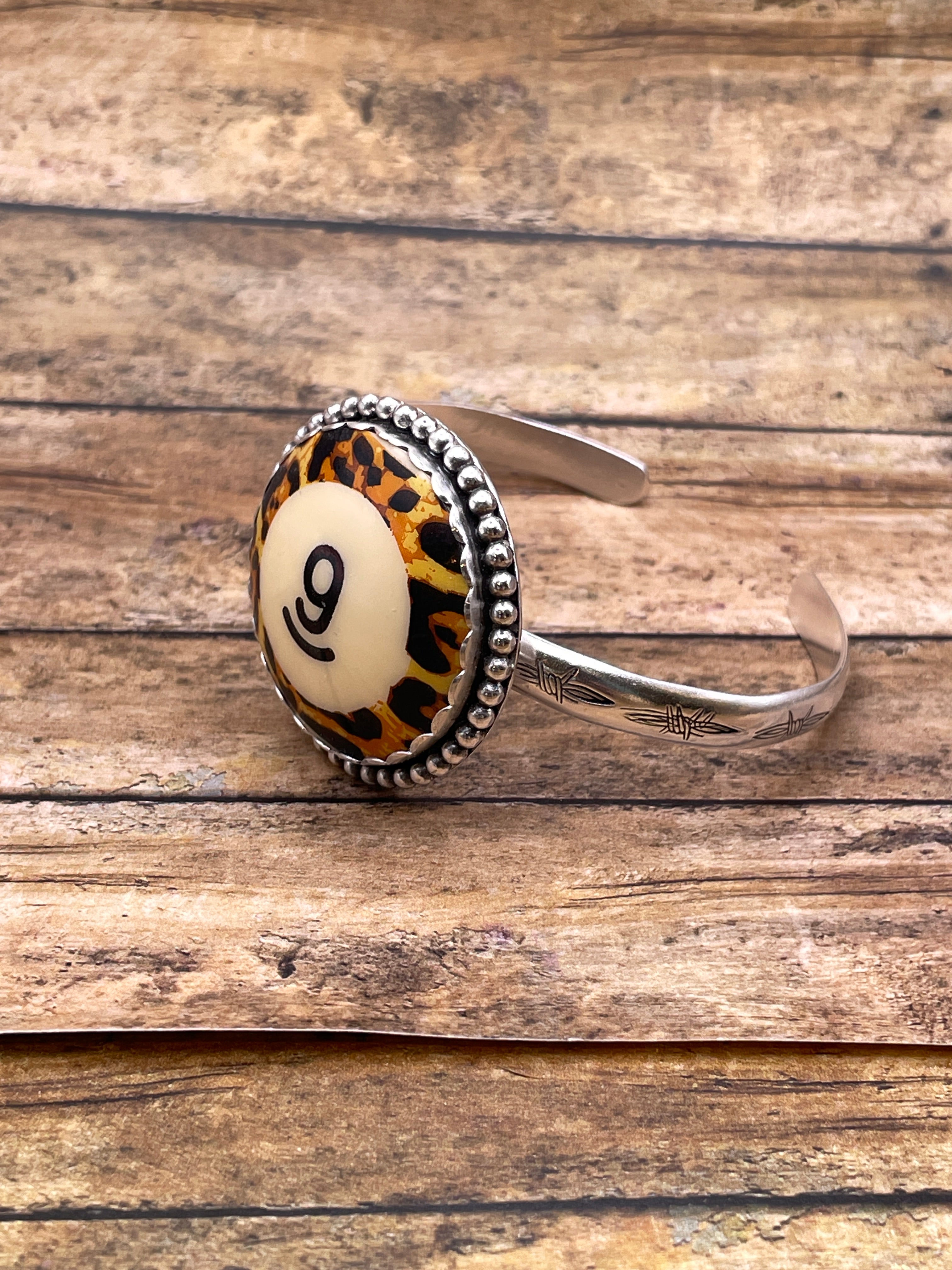 Susie-Limited Edition Leopard Billiard Ball #9 Cuff