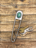 Bryan-Jumbo Safety Pin with Turquoise