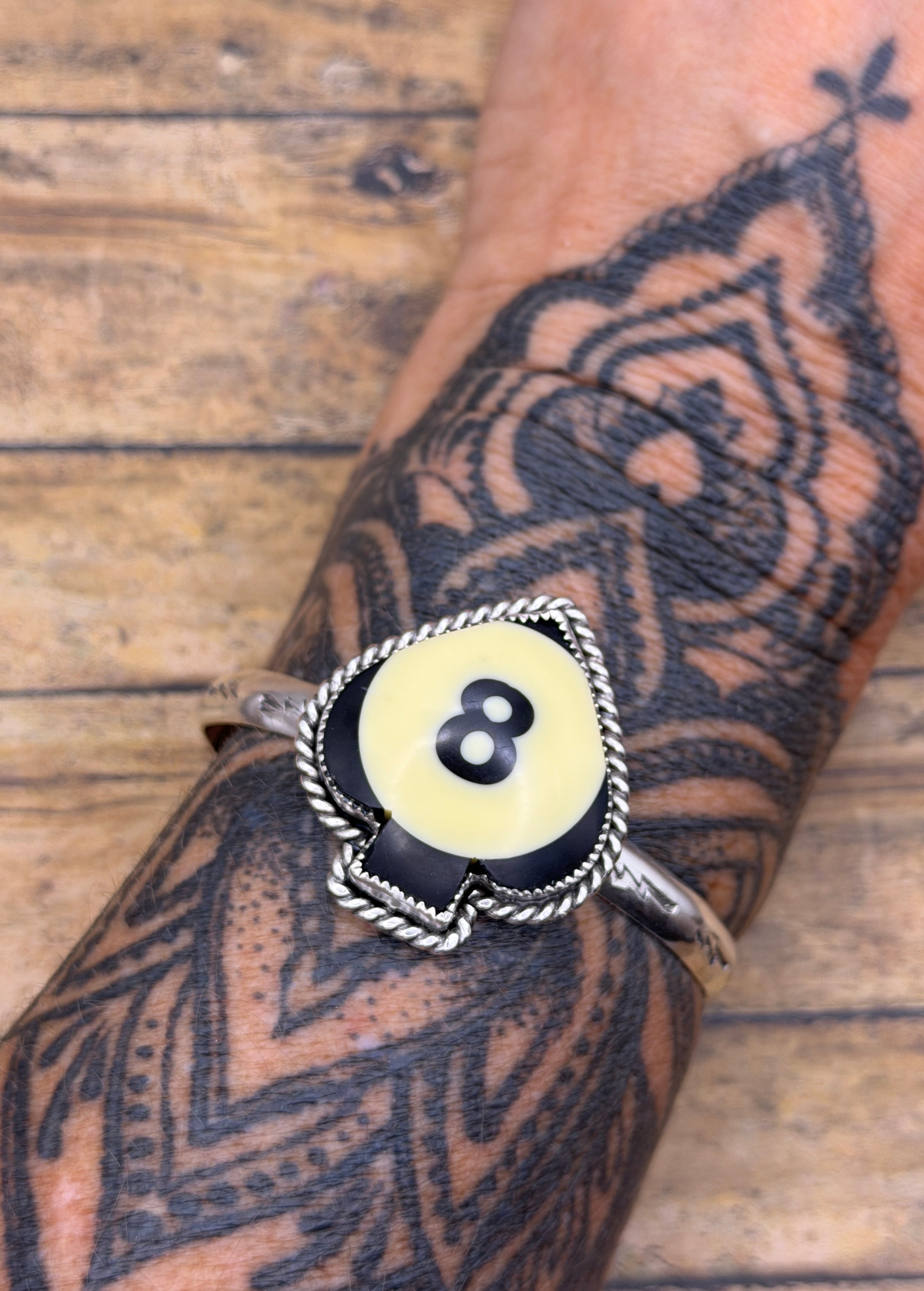 Sania-Black Billiard 8-Ball Spades Cuff