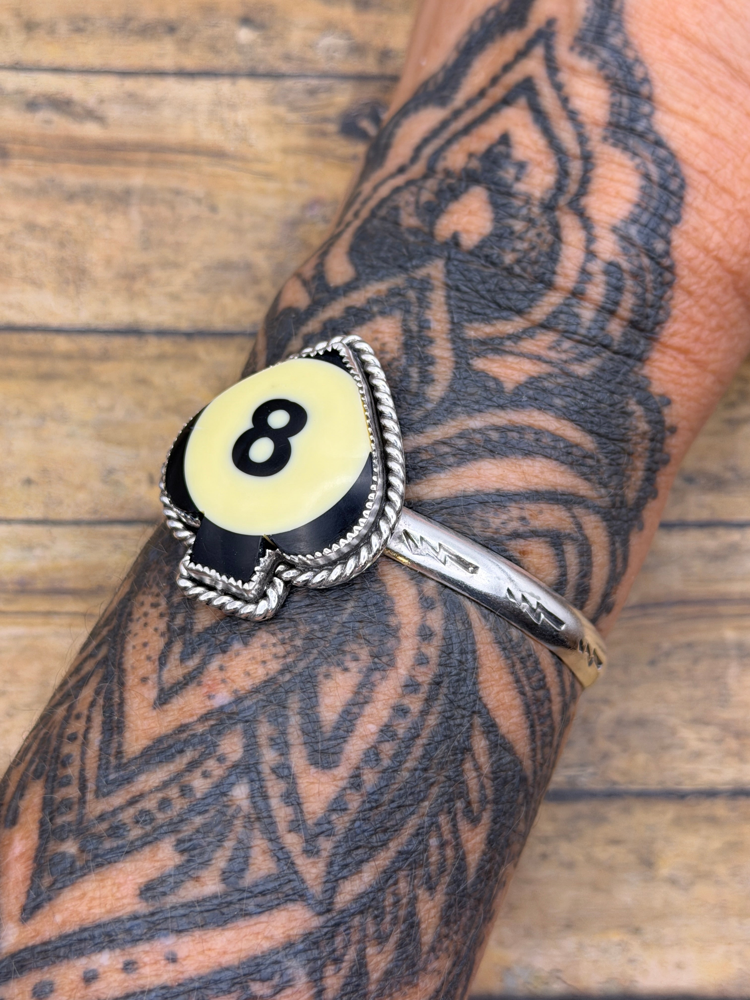 Sania-Black Billiard 8-Ball Spades Cuff